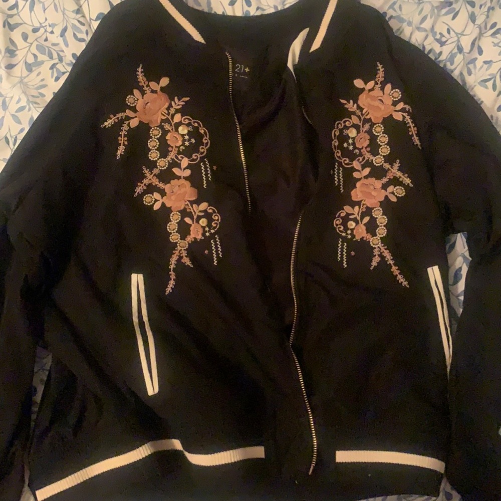 Forever 21 embroidered bomber jacket